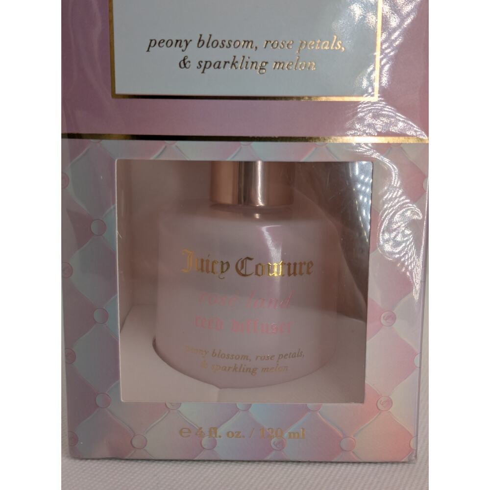 NWT Juicy Couture Rosé Land Reed Diffuser Peony Blossom, Rose Petals, & Melon - Picture 2 of 11